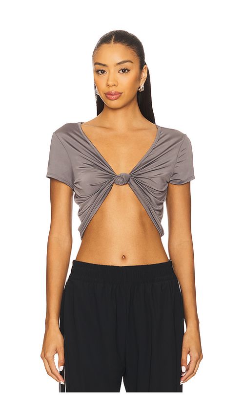 Heroine Sport Knot Tee in Steel. XS also in L, M