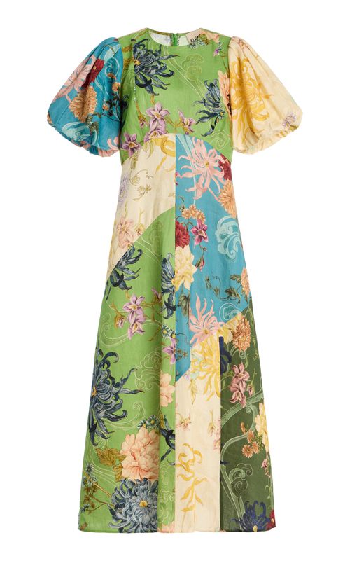 Avery Spliced Linen Midi Dress