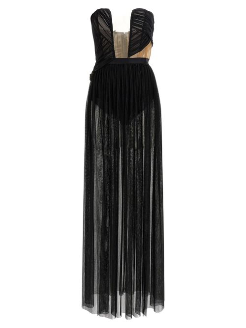 Corsetto Draped Gown Dress