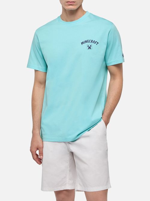 Cotton T-Shirt With Minecraft St. Barth Print Special Edition Green - Men