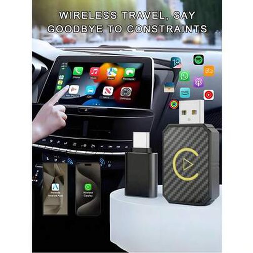 Mini Carplay Wireless Adapter & Android Auto Wireless Adapter Compatible With Phone/Android - Stable Fast Connection For Convert Factory Wired To Wire