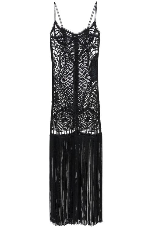 Embroidered Tulle Midi Dress