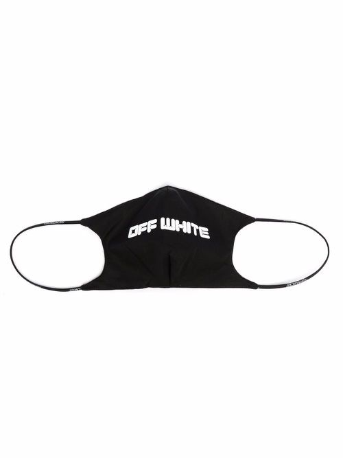 Logo-print face mask - Black