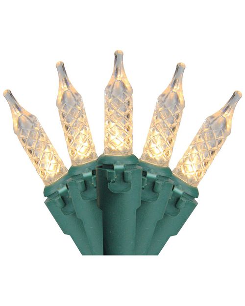 Northlight 200 Clear LED M5 Christmas Lights - 62ft Green Wire