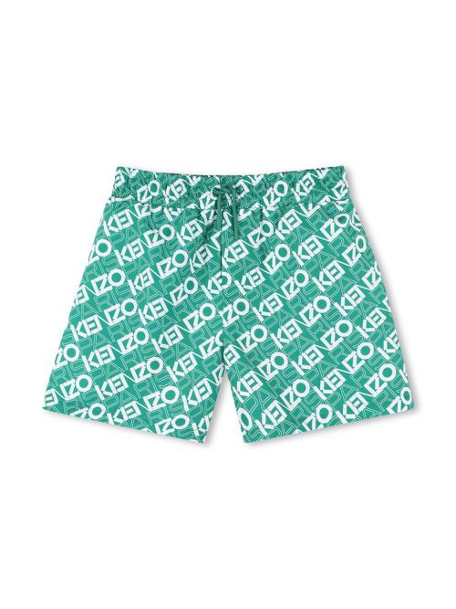 All-over logo-print swimming shorts - Green