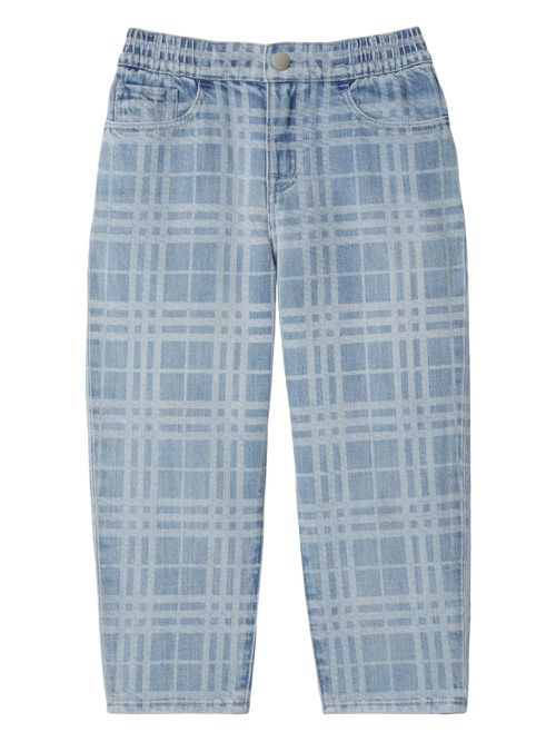Check Japanese denim trousers - Blue