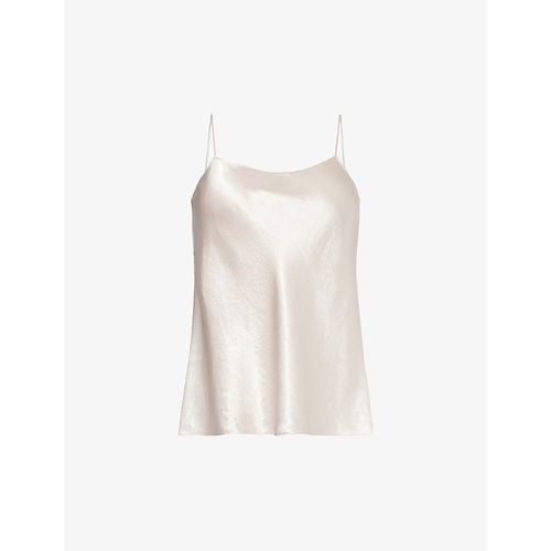 Womens Champagne Scoop-neck Satin Camisole top XS