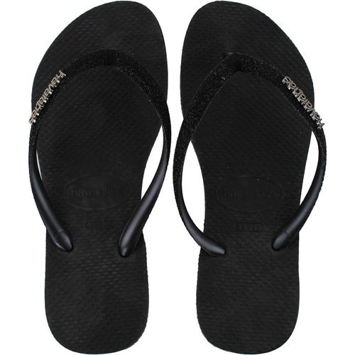 Havaianas Slim Glitter Womens Black Flip-Flop