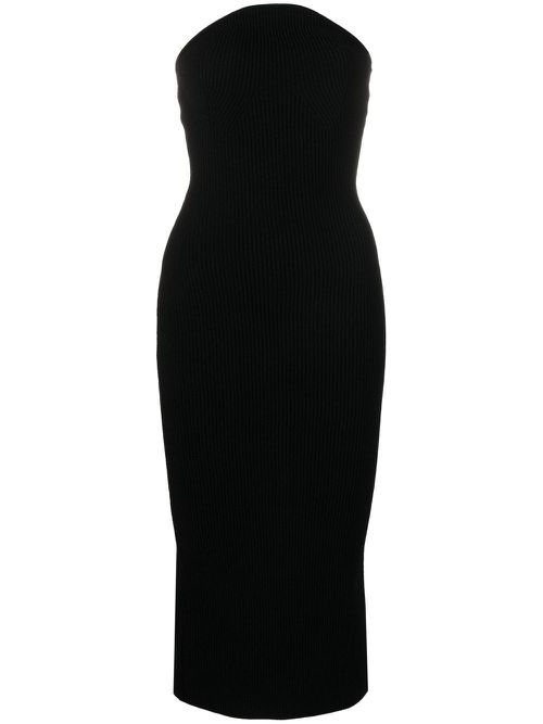 Rumer ribbed midi dress - Black