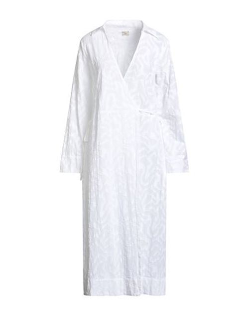 Woman Midi dress White Size M Cotton