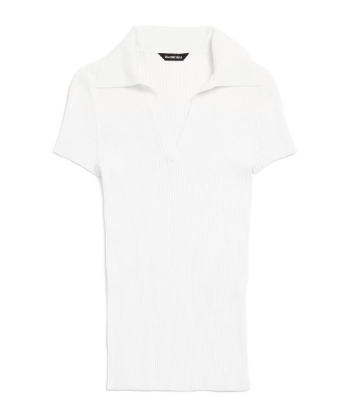 Women's Fitted Polo Top in White