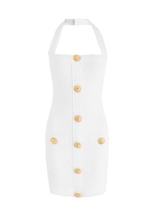 Cotton-blend Bouclé Mini Dress - White - 40 (UK12 / M)