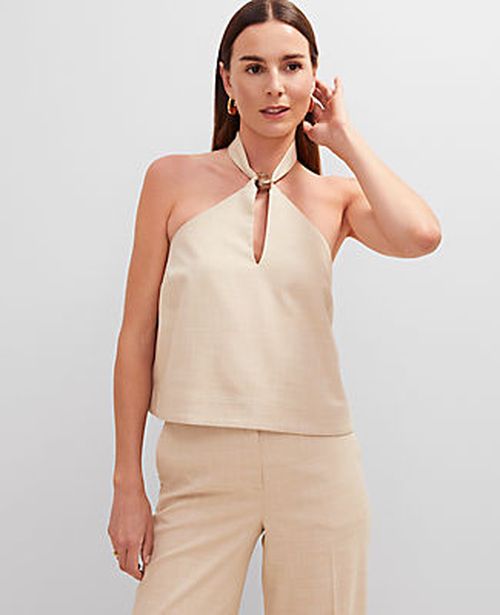 Ann Taylor Petite Cutout Halter Top