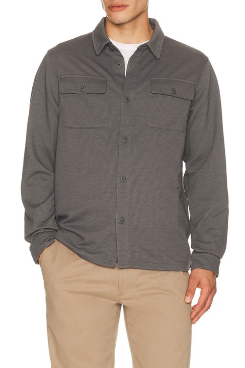 Vuori Waffle Shirt Jacket in Grey