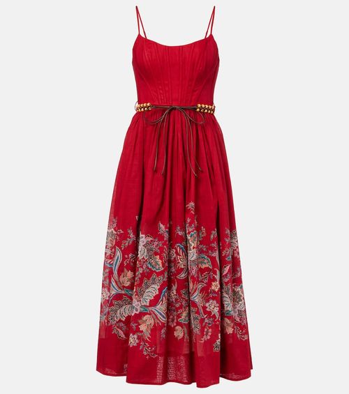 Rhiannon gathered paisley cotton midi dress