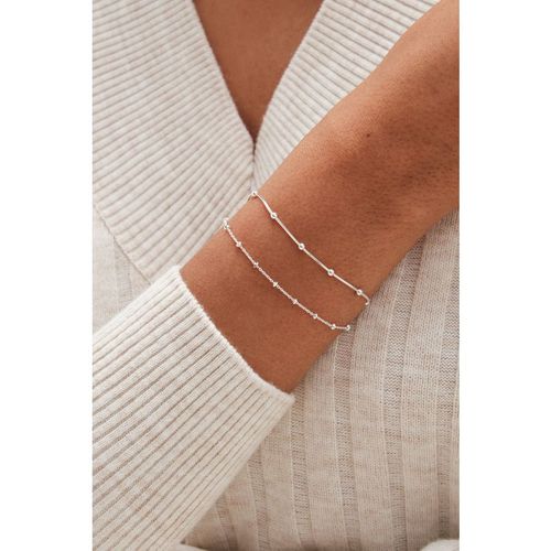 Simply Silver Sterling Silver 925 Polished Double Row Ball Chain Bracelet