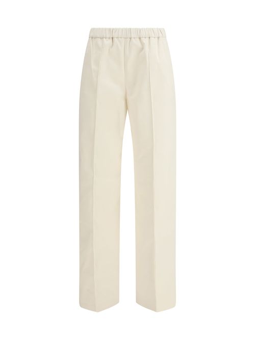 Cotton Gabardine Trousers — Beige