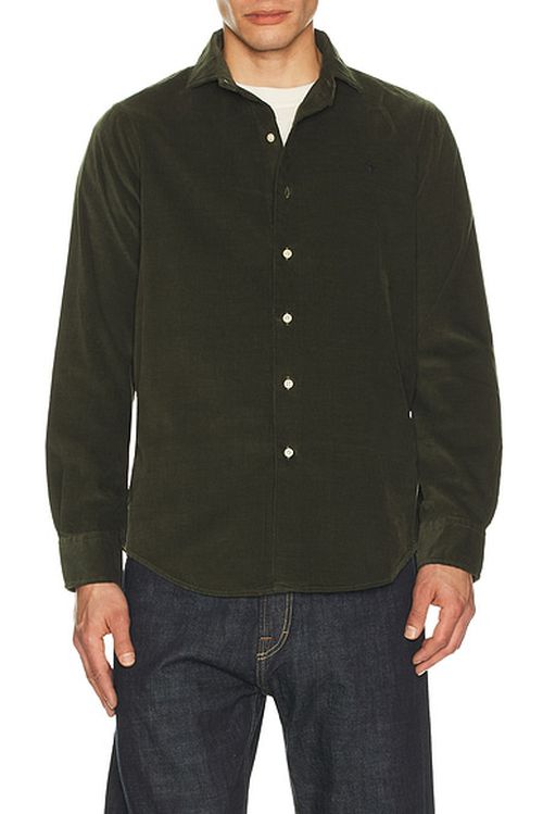 Polo Ralph Lauren Long Sleeve Corduroy Sport Shirt in Estate Olive - Olive. S also in M, XXL/2X