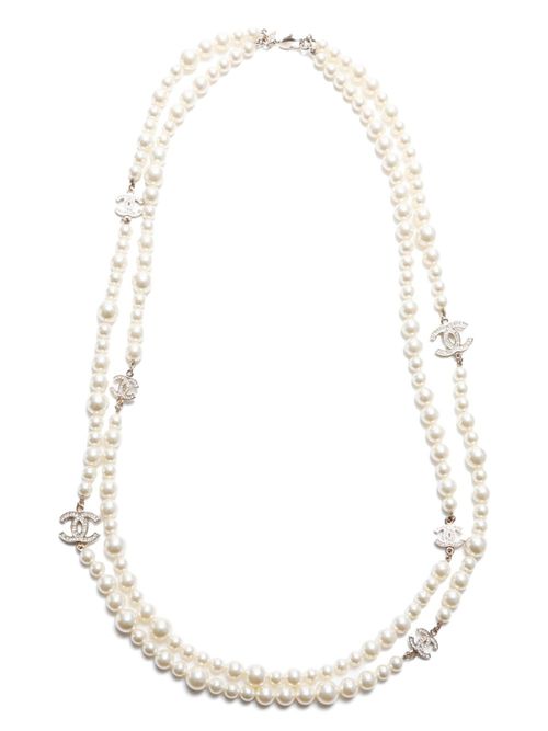 CHANEL Pre-Owned 여성 2012 CC pearl necklace - Gold FF8205