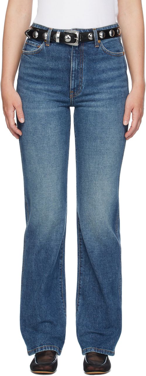 KHAITE Blue 'The Danielle' Stretch Jeans