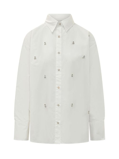 White Loose Embellished Shirt