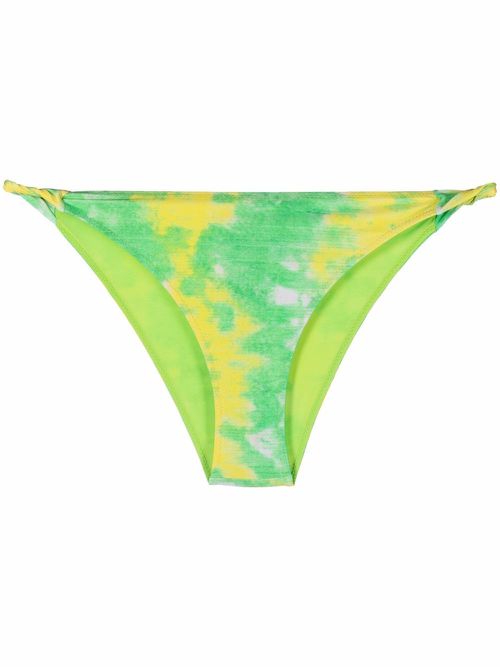 Tie dye-print bikini bottoms - Green