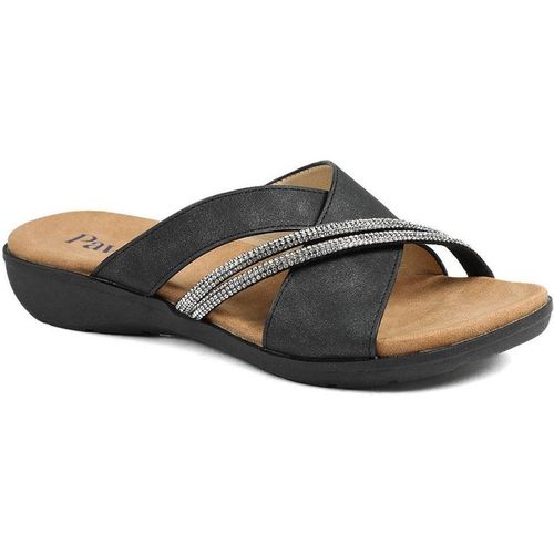 Pavers Lightweight Slip On Mule Sandals In Black