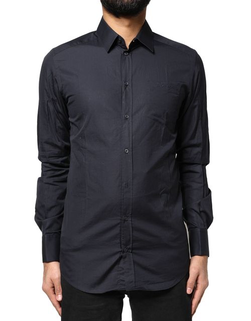 Cotton Dress Shirt Shirt — Navy
