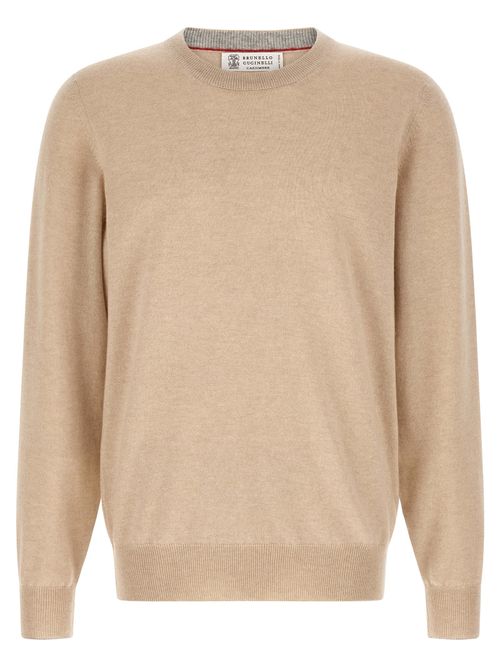 Cashmere Crew Neck Sweater — Beige