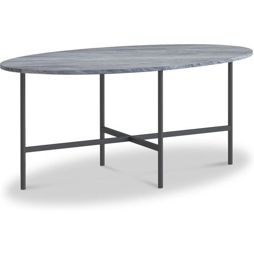 Pimlico Marble Oval Coffee Table with Grey Frame | White or Grey Top