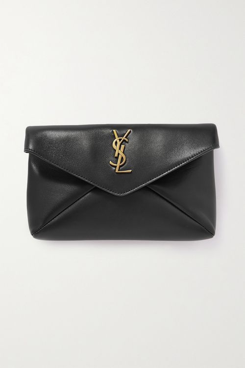 Cassandre Leather Clutch - Black