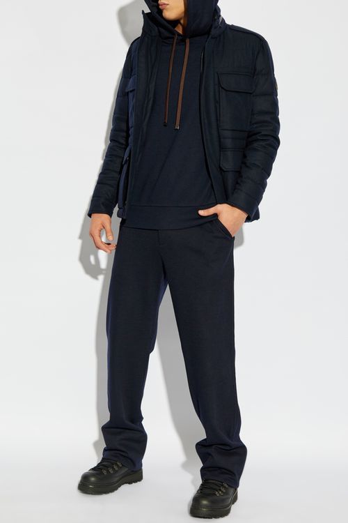 Wool Trousers, Men's, Navy Blue
