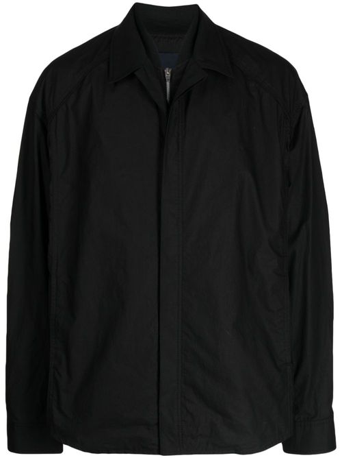 Layered cotton shirt jacket - Black