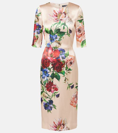 Floral satin midi dress