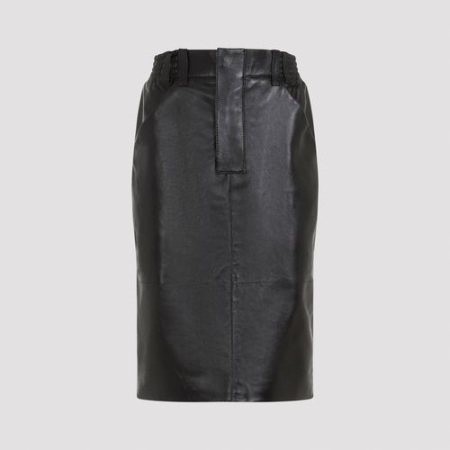 Chic Lambskin Midi Skirt