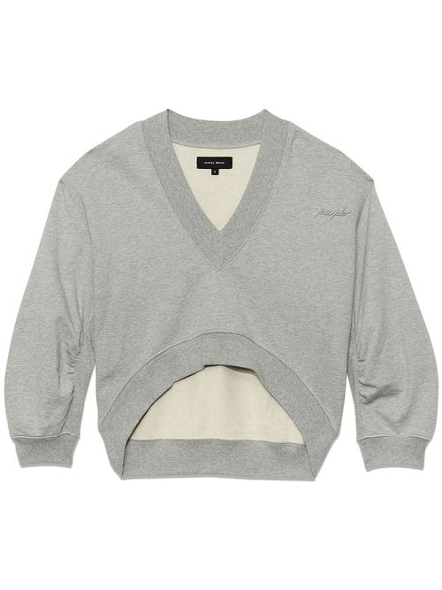 Asymmetric cropped sweatshirt - Grey