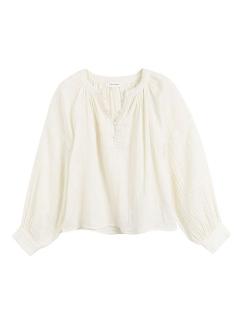 St. Tropez embroidered-detail blouse - Neutrals