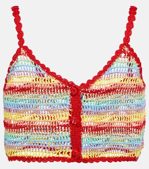 Striped crochet crop top