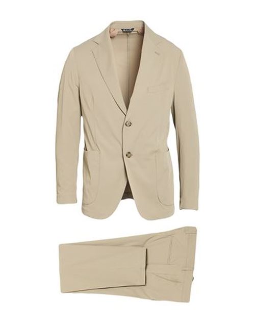 Man Suit Khaki Size 38 Nylon, Elastane
