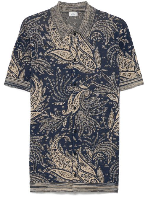 Paisley-jacquard shirt - Blue