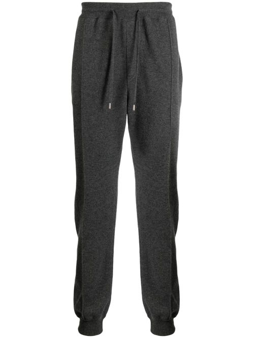 Drawstring cashmere blend track pants - Grey