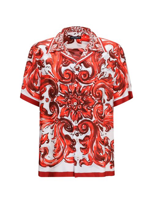 Maiolica Print Shirt — Red