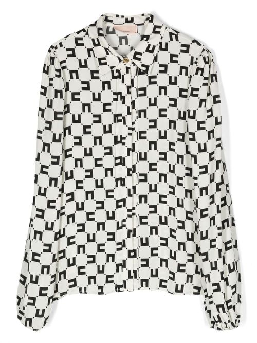 Monogram-print crepe shirt - Neutrals