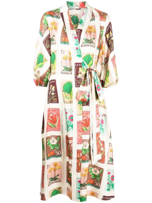Floral-print wrap dress - Multicolour