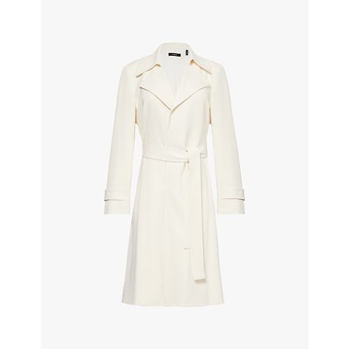 Womens Rice Oaklane Tie-belt Regular-fit Crepe Coat