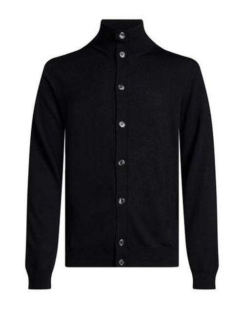 Man Cardigan Black Size 38 Merino Wool