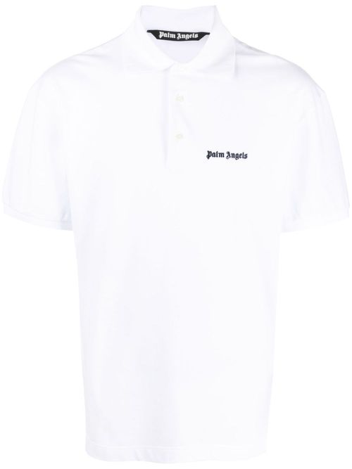 Logo-embroidered polo shirt - White