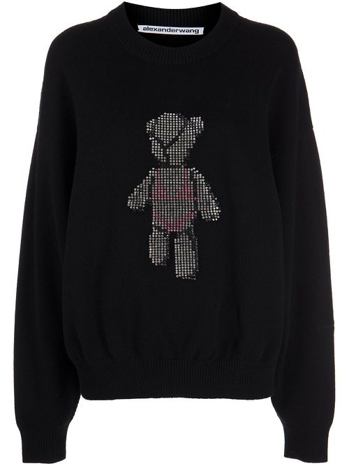 Beiress crystal-embellished wool jumper - Black
