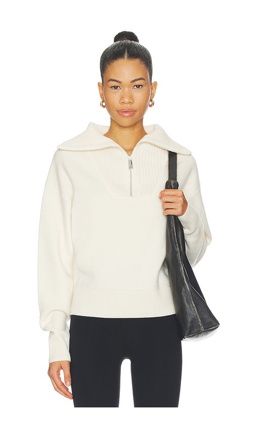 Perfect Moment Half Zip Fleece Top in White. M. Also in L
