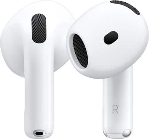 Geek Squad Certified Refurbished AirPods 4 with Active Noise Cancellation - White